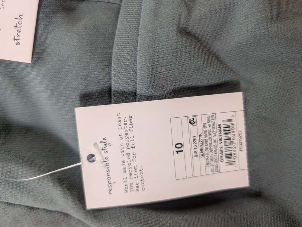A New Day Skinny Pants Size 10 R Olive Green Stretch